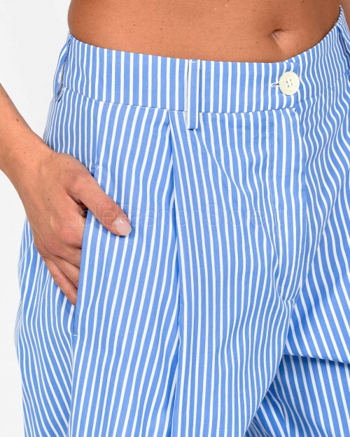 Solo Tre Pantalone a Righe Bianco/Blu  M1D0059 DF ZAFFIRO